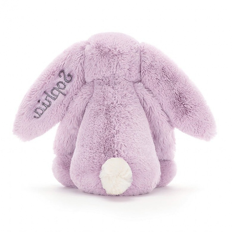 Medium Jellycat Personalised Bashful Lilac Bunny | 34GNCJDRT