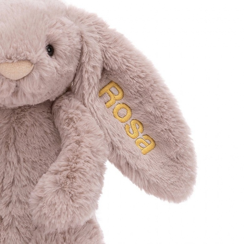 Medium Jellycat Personalised Bashful Luxe Bunny Rosa | 60TGORANF