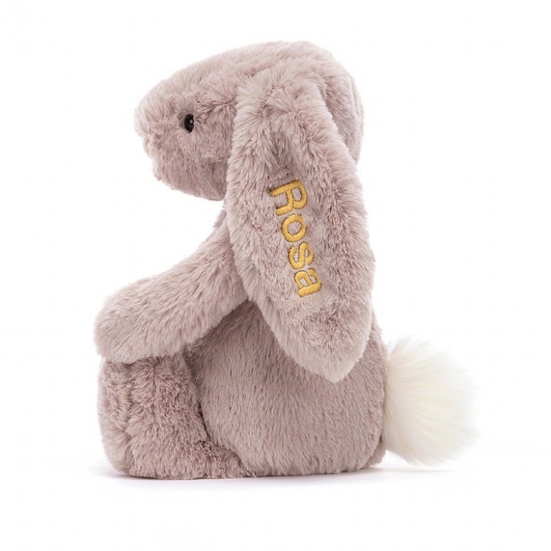 Medium Jellycat Personalised Bashful Luxe Bunny Rosa | 60TGORANF