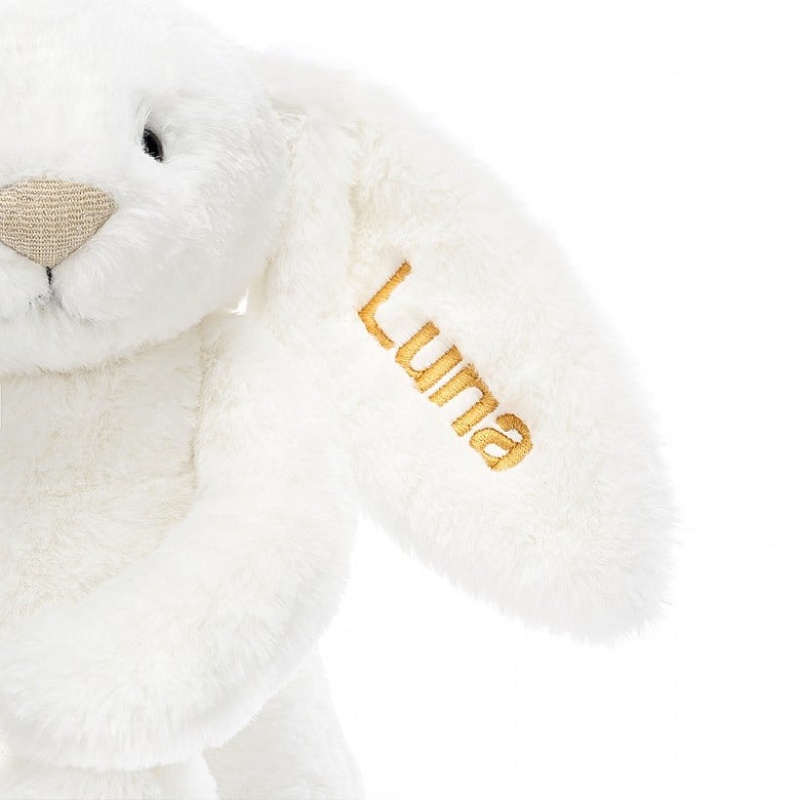 Medium Jellycat Personalised Bashful Luxe Bunny Luna Clearance Sale | 72HSXKLYO