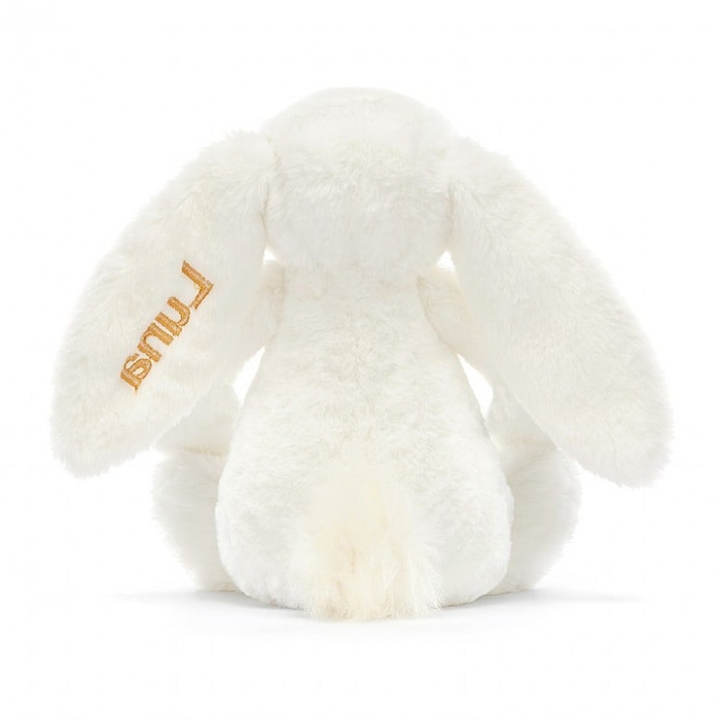 Medium Jellycat Personalised Bashful Luxe Bunny Luna Clearance Sale | 72HSXKLYO