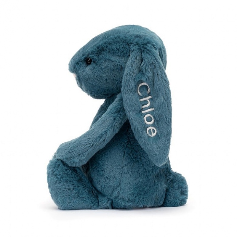 Medium Jellycat Personalised Bashful Mineral Blue Bunny Black Friday | 03CQTNXHE