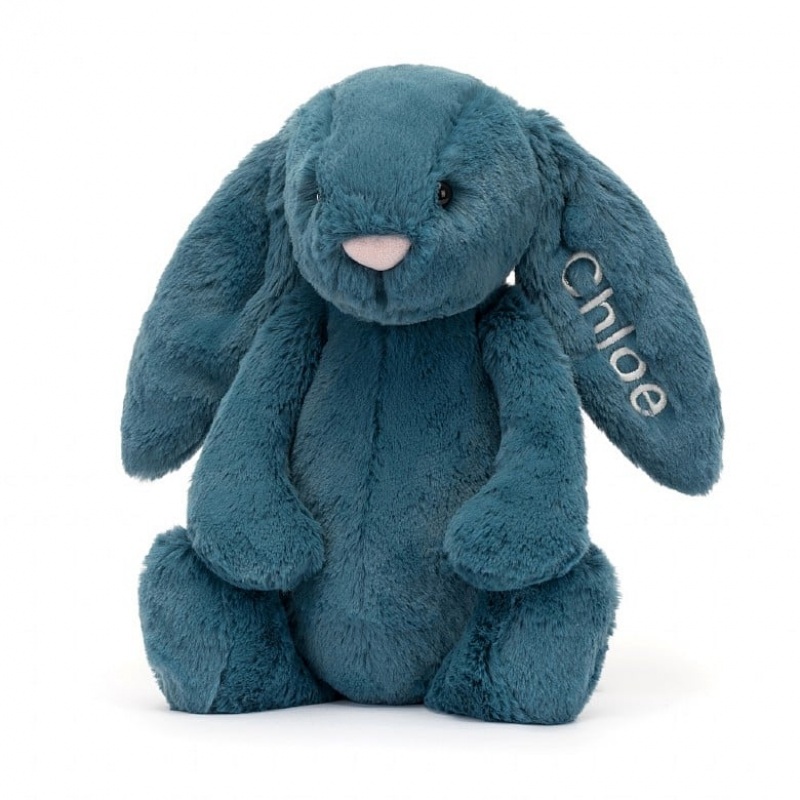 Medium Jellycat Personalised Bashful Mineral Blue Bunny | 18XHOUARF