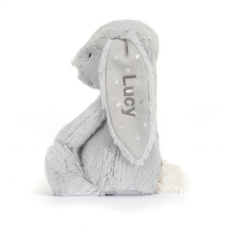 Medium Jellycat Personalised Bashful Shimmer Bunny Black Friday | 01UJTQIAG