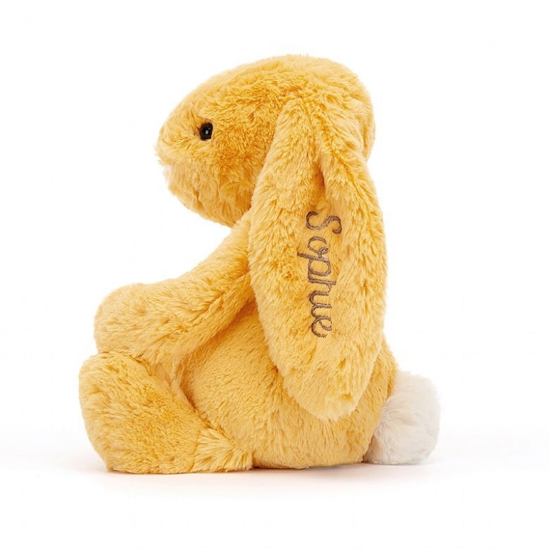 Medium Jellycat Personalised Bashful Sunshine Bunny USA | 53BMDUNEV