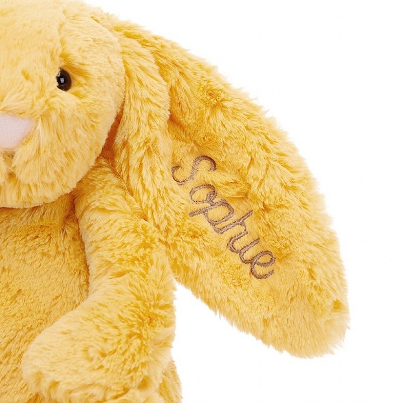 Medium Jellycat Personalised Bashful Sunshine Bunny USA | 53BMDUNEV