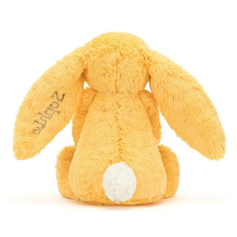 Medium Jellycat Personalised Bashful Sunshine Bunny USA | 53BMDUNEV