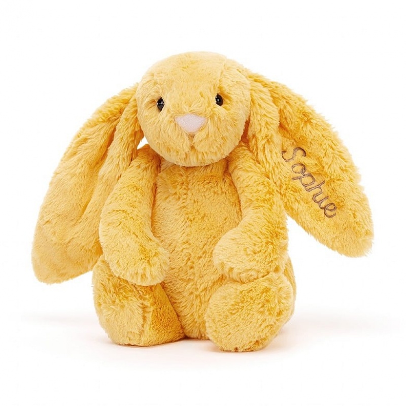 Medium Jellycat Personalised Bashful Sunshine Bunny USA | 53BMDUNEV