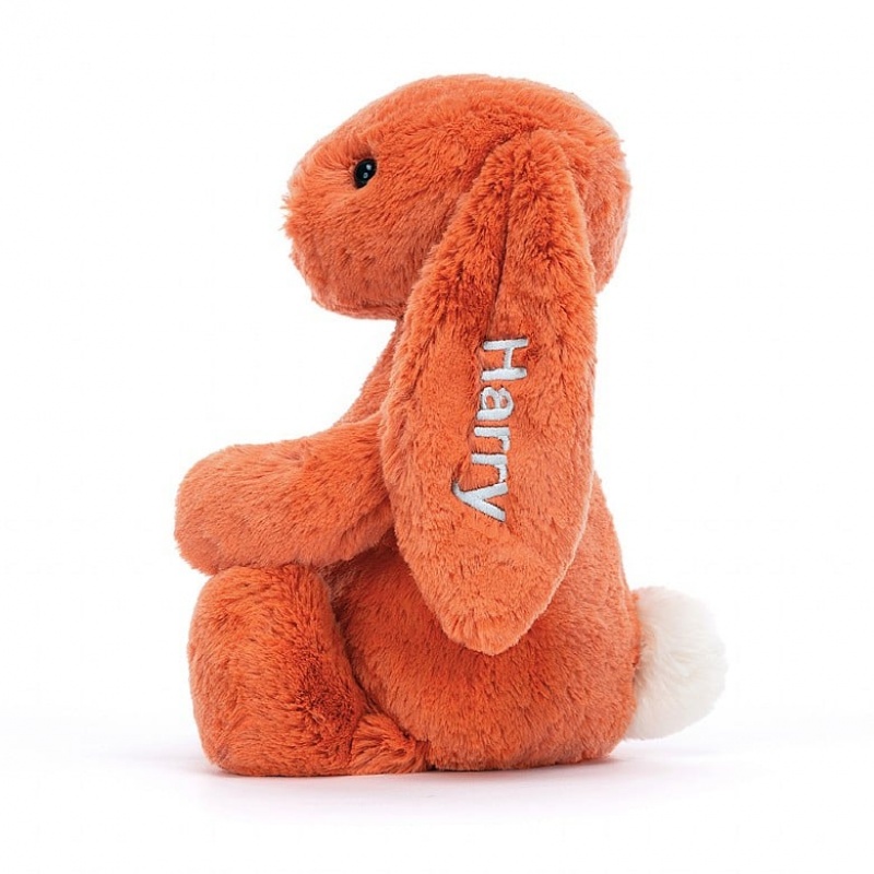 Medium Jellycat Personalised Bashful Tangerine Bunny | 16RINJSFB