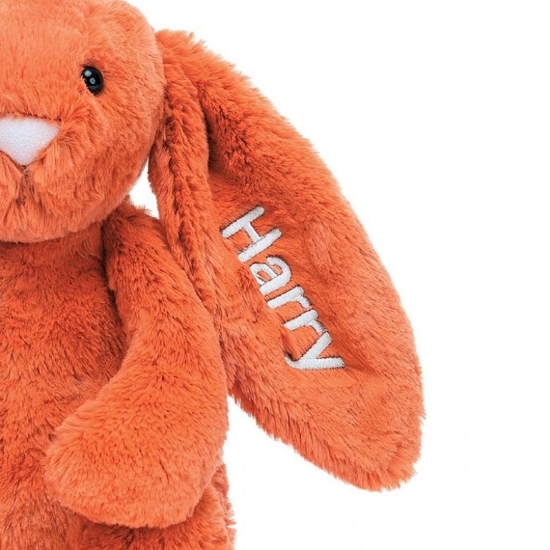 Medium Jellycat Personalised Bashful Tangerine Bunny | 16RINJSFB