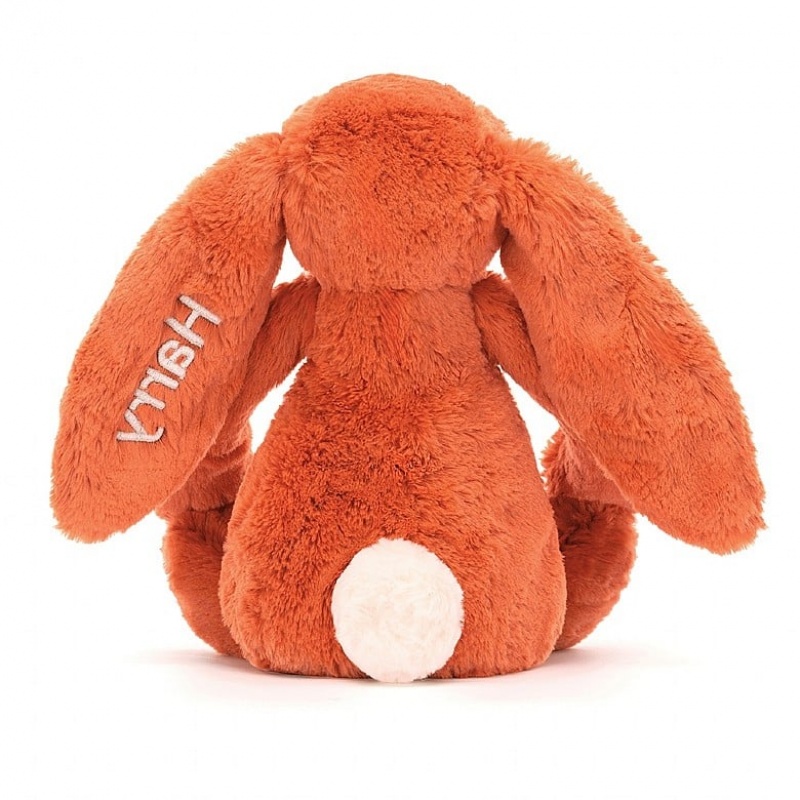 Medium Jellycat Personalised Bashful Tangerine Bunny | 16RINJSFB