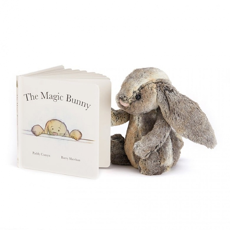 Medium Jellycat The Magic Bunny Book and Bashful Cottontail Bunny | 82DINJYMW