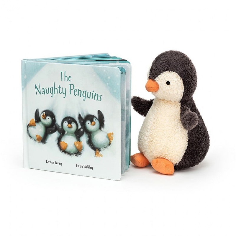 Medium Jellycat The Naughty Penguins Book and Peanut Penguin | 81ZGFDVSE