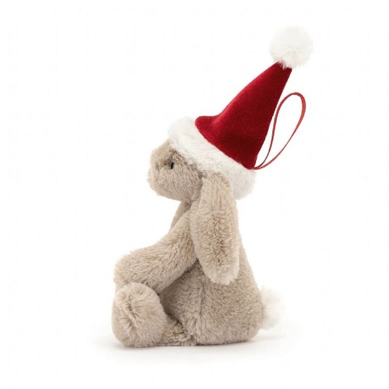 Tiny Jellycat Bashful Christmas Bunny Decoration | 30MPEHBLW