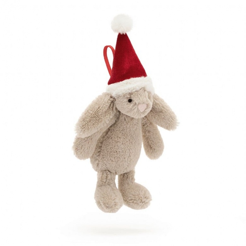 Tiny Jellycat Bashful Christmas Bunny Decoration | 30MPEHBLW